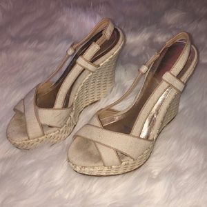 Lilly Pulitzer Cream Woven Wedges